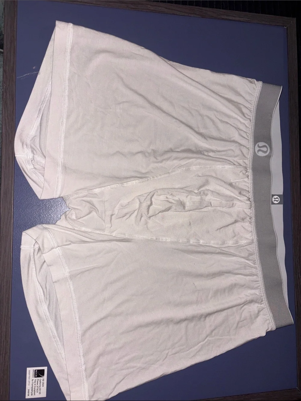 lululemon athletica Men's White Boxer Briefs with Gray Waistband